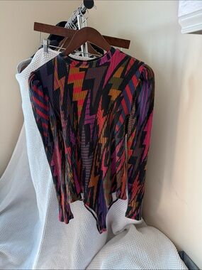 FARM Rio Multicolor Geometric Print Long Sleeve Bodysuit